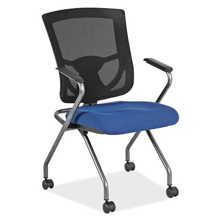 CoolMesh Pro Collection Mesh Back Nesting Chair With Upholstered Seat And Titanium Frame